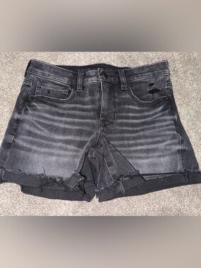 American Eagle Black Washed Denim Cutoff Shorts